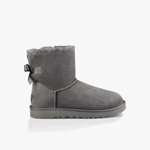 Ugg Mini Bailey Bow II Klassiska Stövlar Dam Grå (912063IJD)